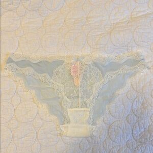 Victoria's Secret Blue and White Lace Cheekini Panties